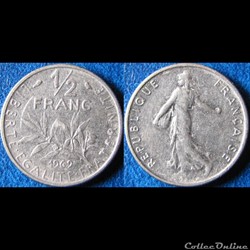 1/2 franc Semeuse 1969