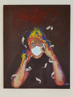 Peinture/collage: Fight Club