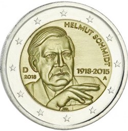 2 Euros Commémo. Allemagne 2018 - Helmut Schmidt