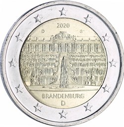 2 Euros Commémo. Allemagne 2020 - Brandebourg - Palais de Sanssouci