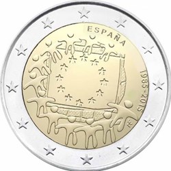 2 Euros Commémo. Espagne 2015 - 30 ans du drapeau européen