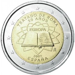 2 Euros Commémo. Espagne 2007 - Traité de Rome