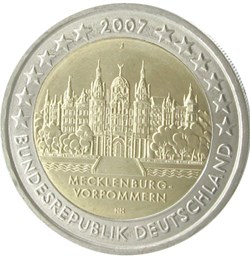 2 Euros Commémo. Allemagne 2007 - Mecklenbourg, Poméranie occidentale