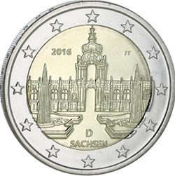 2 Euros Commémo. Allemagne 2016 - Saxe