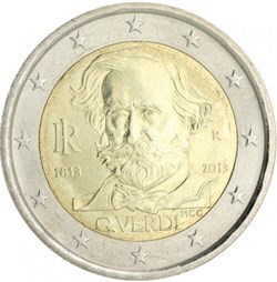 2 Euros Commémo. ITALIE 2013 - Giuseppe Verdi