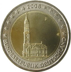 2 Euros Commémo. Allemagne 2008 - Hambourg