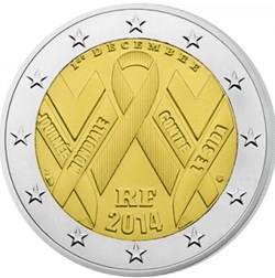 2 Euros Commémo. FRANCE 2014 - Sidaction