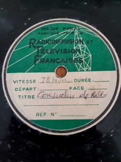 Consuelin de Pablo enregistrement 78tr sur disque Pyral pour la RTF
