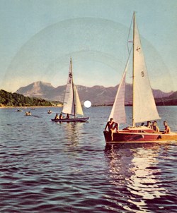 Disque carte postale Voiliers