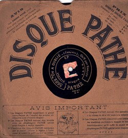 Disque Pathé 90tr/mn 21cm