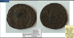 ROME GALLIEN  APOLLINI CONS AVG GRIFFON à gauche  Δ en exergue IMP GALLIENVS AVG