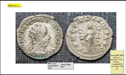 ROME VALERIEN 1ER CONCORDIA MILIT IMP C P LIC VALERIANVS AVG