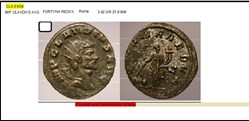 ROME CLAUDE II FORTVNA REDVX Z inversé champ droit IMP CLAVDIVS AVG