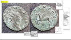 ROME GALLIEN  SOLI CONS AVG pègase à gauche  A en exergue GALLIENVS AVG