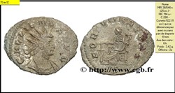 ROME GALLIEN  FORTVNA REDVX S EN EXERGUE GALLIENVS AVG