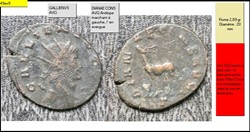 ROME GALLIEN DIANAE CONS AVG Antilope marchant à gauche, Γ en exergue GALLIENVS AVG