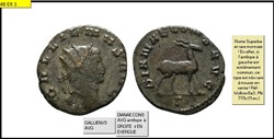 ROME GALLIEN DIANAE CONS AVG antilope à DROITE r EN EXERGUE GALLIENVS AVG