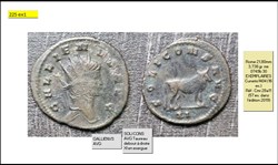 ROME GALLIEN SOLI CONS AVG Taureau debout à droite XI en exergue GALLIENVS AVG
