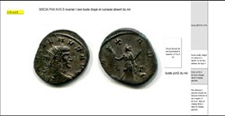 SISCIA GALLIEN  PAX AVG   S dans le champ droit, I dans le champ gauche  GALLIENUS AVG