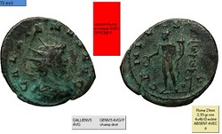 ROME GALLIEN GENIVS AVG P champ droit GALLIENVS AVG