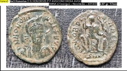 NICOMEDIE HONORIUS CONCORDIA AVGG SMNA à l’exergue D N HONORIVS P F AVG