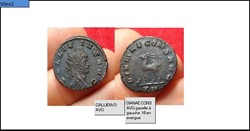 ROME GALLIEN DIANAE CONS AVG gazelle à gauche XII en exergue GALLIENVS AVG