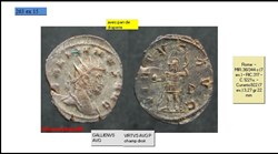 ROME GALLIEN VIRTVS AVG P champ droit GALLIENVS AVG
