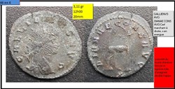 ROME GALLIEN DIANAE CONS AVG Cerf marchant à droite, x en exergue GALLIENVS AVG
