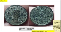 ROME GALLIEN  LIBERTAS AVG XI champ droit  GALLIENVS AVG