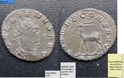 ROME GALLIEN DIANAE CONS AVG gazelle à gauche XII en exergue GALLIENVS AVG
