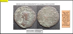 SISCIA CLAUDE II CONSACRATIO AUTEL T en exergue DIVO CLAVDIO