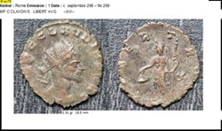 ROME CLAUDE II LIBERT AVG X CHAMP DROIT IMP C CLAVDIVS AVG