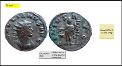 ROME GALLIEN GENIVS AVG V champ gauche I champ droit GALLIENVS AVG