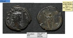 ROME GALLIEN PAX AVG V champ gauche GALLIENVS AVG