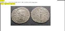 ROME CLAUDE II FIDES – EXERCI XI CHAMP DROIT IMP CLAVDIVS AVG