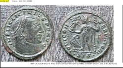 SISCIA LICINUS I IOVI CONSERVATORI GAMMA CHAMP DROIT .SIS. EN EXERGUE IMP LIC LICINIVS P F AVG