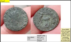 ROME GALLIEN DIANAE CONS AVG cerf a gauche x en exergue GALLIENUS AVG