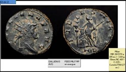 MILAN GALLIEN FIDES MILIT mp en exergue GALLIENUS AVG