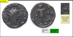 ROME GALLIEN VIRTVS AVG VI OU IV OU N GALLIENUS AVG