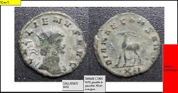ROME GALLIEN DIANAE CONS AVG gazelle à gauche XII en exergue GALLIENUS AVG