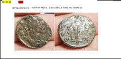 ROME CLAUDE II FORTVNA REDVX Z EN EXERGUE IMP CLAVDIVS AVG