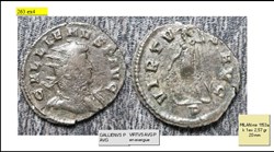 MILAN GALLIEN VIRTVS AVG P en exergue GALLIENVS P AVG
