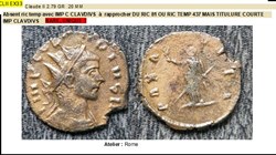 ROME CLAUDE II PAX AVGVSTI IMP C CLAVDIVS AVG