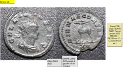 ROME GALLIEN DIANAE CONS AVG gazelle à gauche XII en exergue GALLIENUS AVG