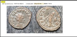 ROME CLAUDE II FORTVNA REDVX Z champ droit IMP CLAVDIVS AVG
