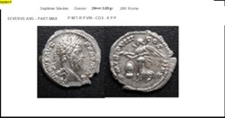 ROME SEPTIME SEVERE P M T-R P VIII - COS - II P P SEVERVS AVG - PART MAX