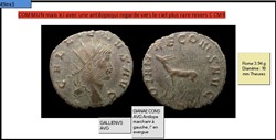 ROME GALLIEN DIANAE CONS AVG Antilope marchant à gauche, Γ en exergue GALLIENUS AVG