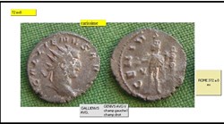 ROME GALLIEN GENIVS AVG V champ gauche I champ droit GALLIENVS AVG,