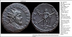 MILAN AUREOLUS PAX EQVITVM T EN EXERGUE IMP C POSTVMVS P F AVG