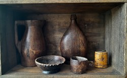 pichet, bouteille, tassou, tabatière, petit bol